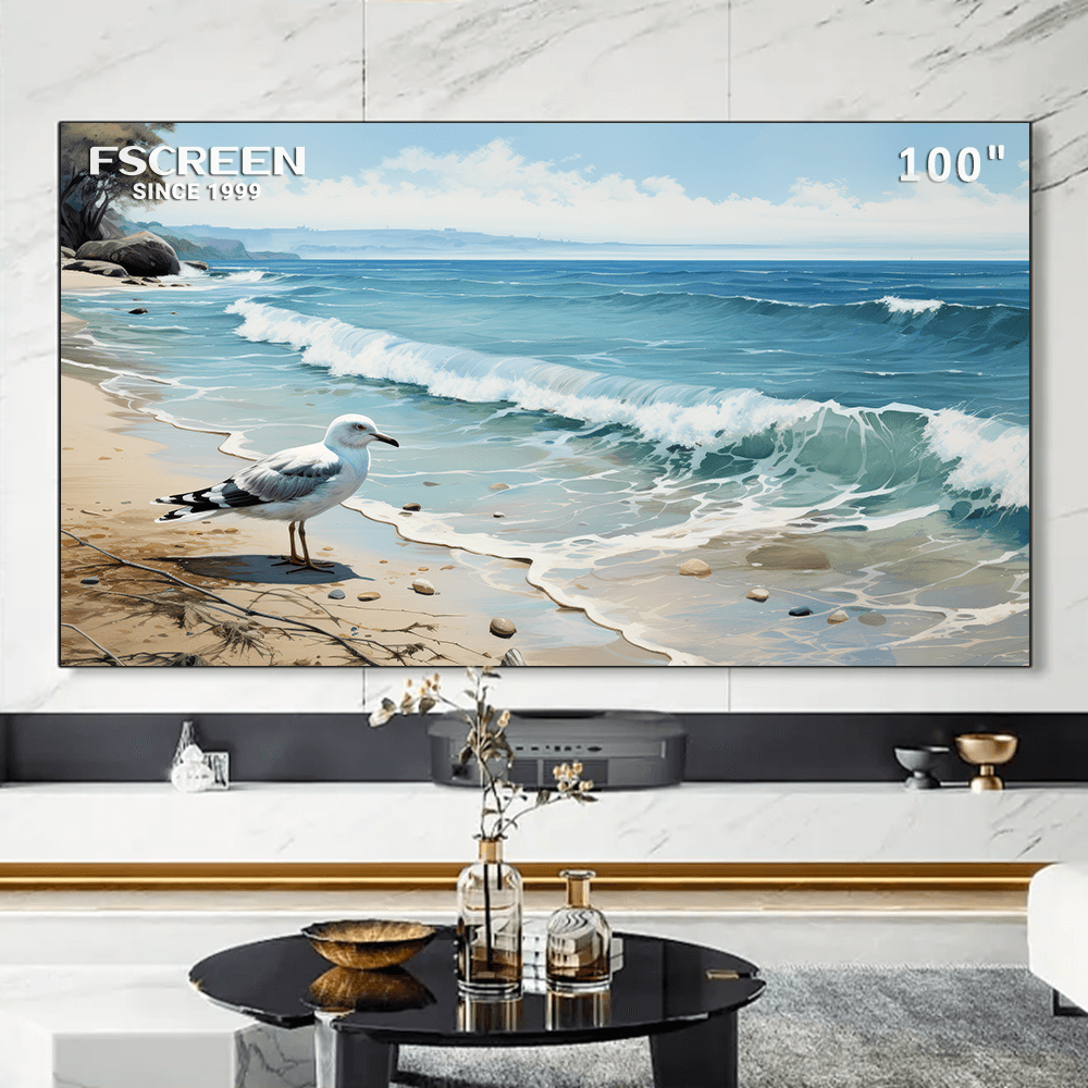 FSCREEN Schermo di proiezione arrotolabile magnetico Fresnel ALR serie Aura da 100 pollici
