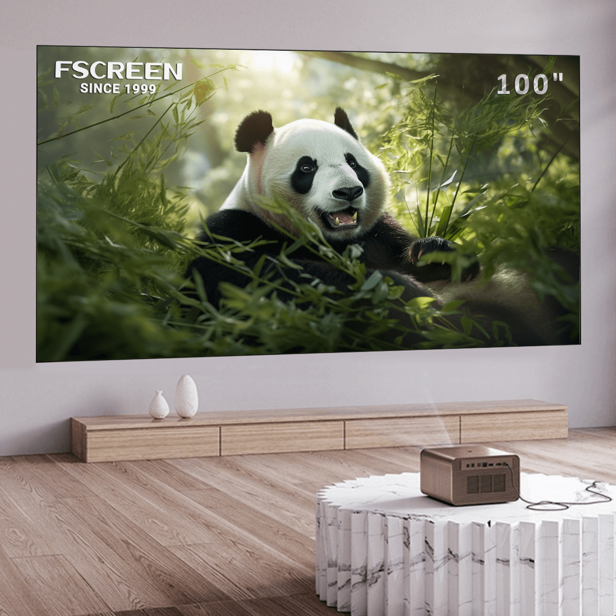 FSCREEN Schermo di proiezione a telaio fisso Fresnel ALR Tri-Chroma serie Iris Pro -100 pollici