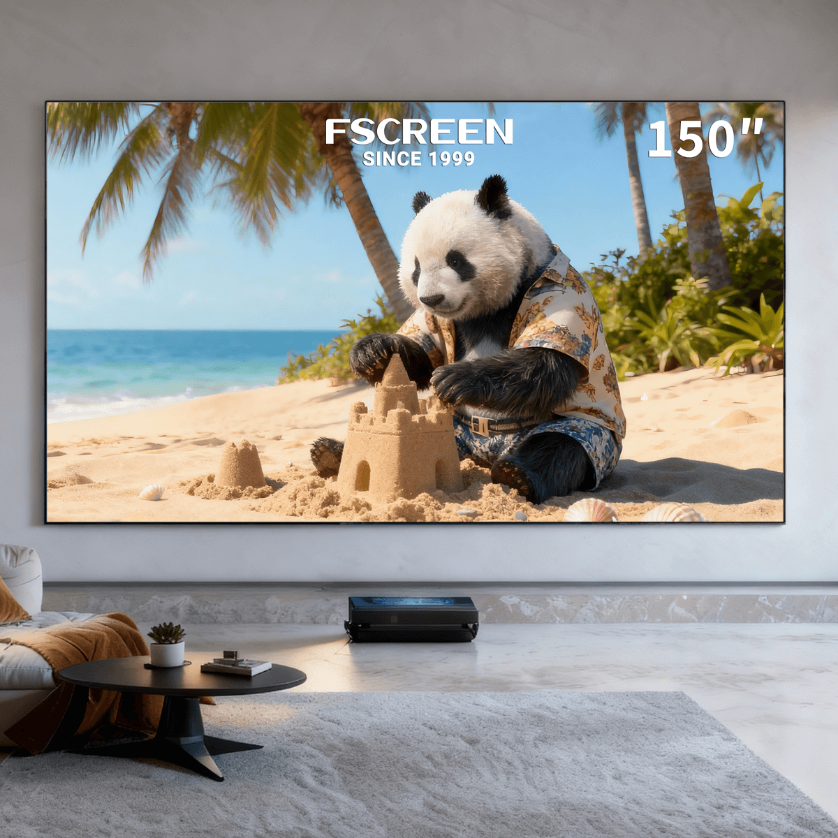 FSCREEN Aura Series Pantalla de proyecci&oacute;n de marco plegable Fresnel ALR de nueva generaci&oacute;n de 150 pulgadas